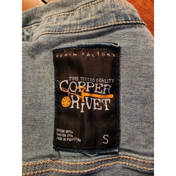 NWT Copper Rivet Light Sand Blue Jacket w/stones and studs S - Picture 5 of 8